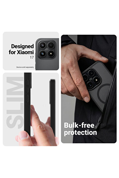 Crong Husă Hibridă Mată Magnetică - Etui MagSafe Xiaomi 17 (verde)
