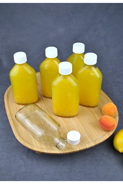 Qualitev 6 Pieces 200 ml Leak-Proof Glass Detox Bottle with White Lid Cold Br...
