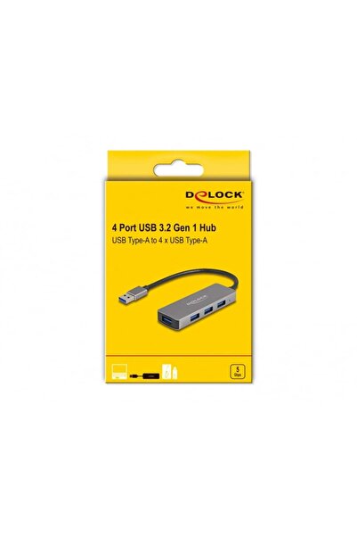 DELOCK Hub USB 3.2 Gen 1 cu 4 porturi și conector USB Tip-A