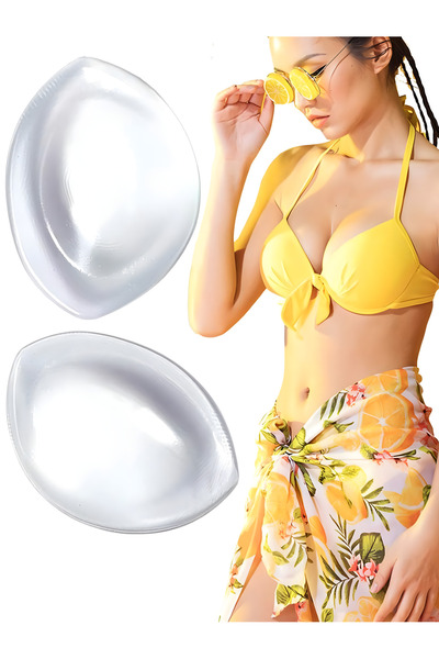 De Bijoura Transparent Silicone Breast Shaper and Pad Push up Bikini Swimsuit...