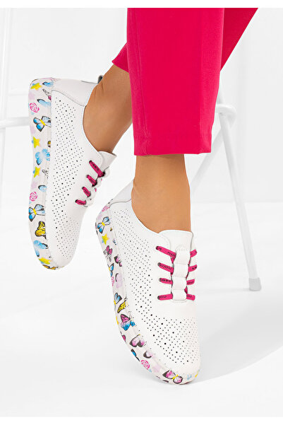 B T Shoes Sneakers dama piele Baty V3 albi