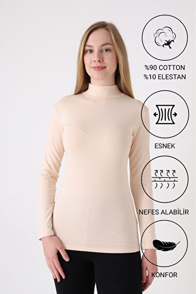 Altınay Women's Long Sleeve Hijab Bodysuit - 90% Cotton