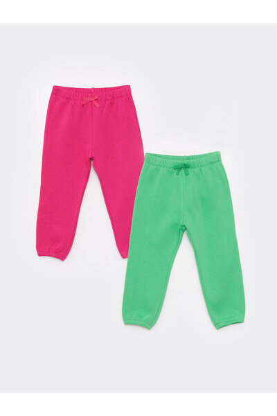 LC Waikiki Pantaloni de trening de bază pentru fetițe cu talie elastică, pach...