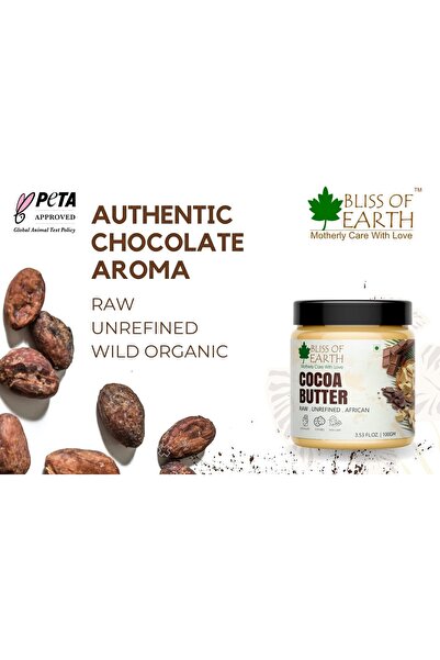 Bliss of Earth Cocoa Butter, Pure Natural Body Butter, 3x200g | Cosmetic & DIY Skincare Use