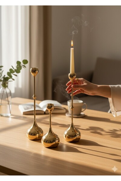 METALAY GOLD VERALYA 3 LÜ ŞAMDAN