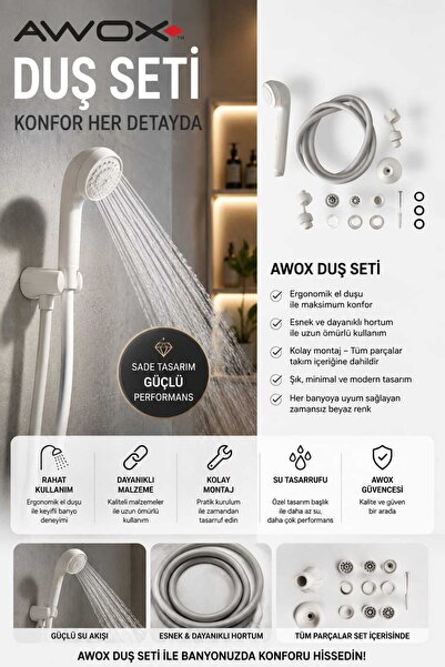 AWOX ŞOFBEN DUŞ SETİ BAŞLIK ADAPTÖR ORİJİNAL