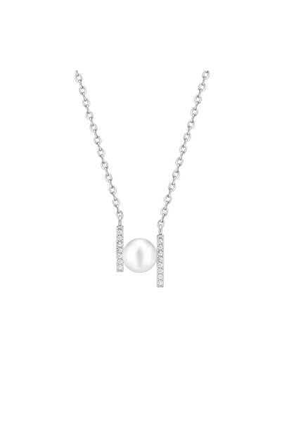 MANAVA Pandant argint cu perla naturala si zirconia pavé - Aligné