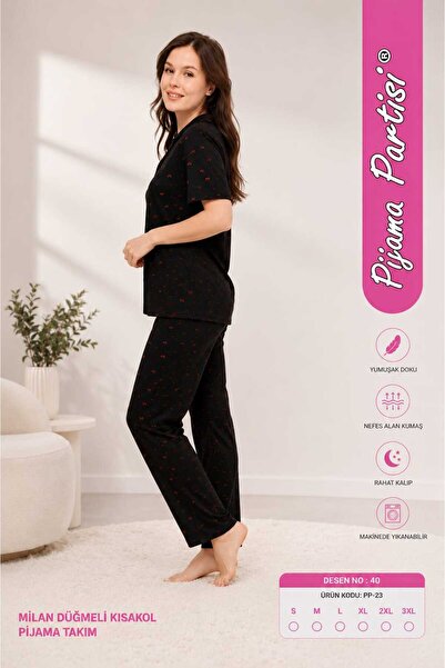 LİZA İÇ GİYİM Milan Buttoned Kisakol Pajama Set