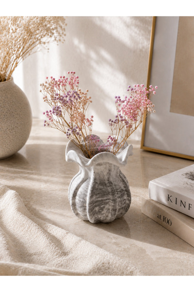 Mona Candle Mermer Desenli Dekoratif Mini Vazo | Biblo