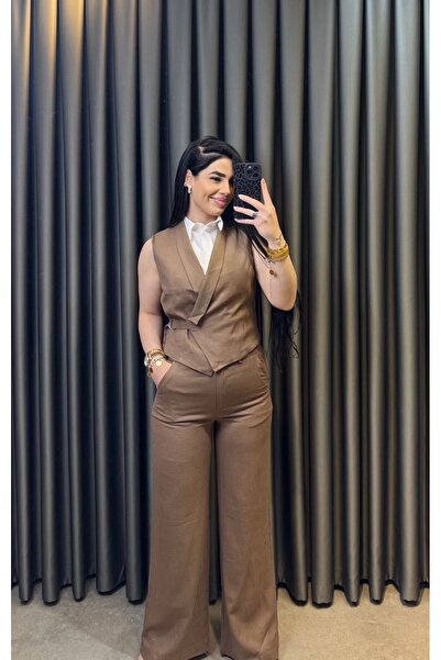 Nisam Linen Shirt Vest Set