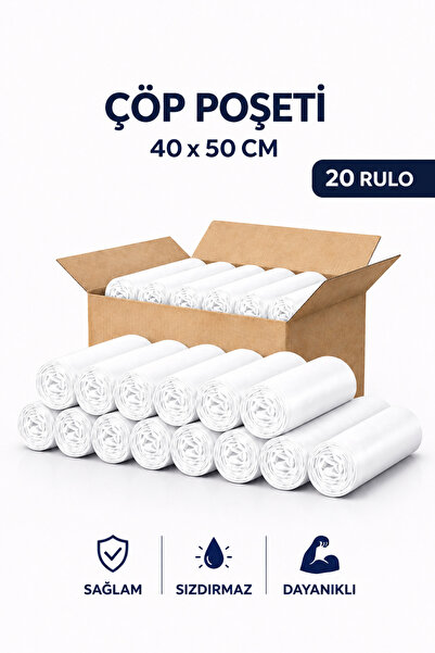 MSE HOLD 40x50 Küçük Boy Çöp Poşeti 20 Rulo 800 Adet Dayanıklı Sızdırmaz Çöp ...