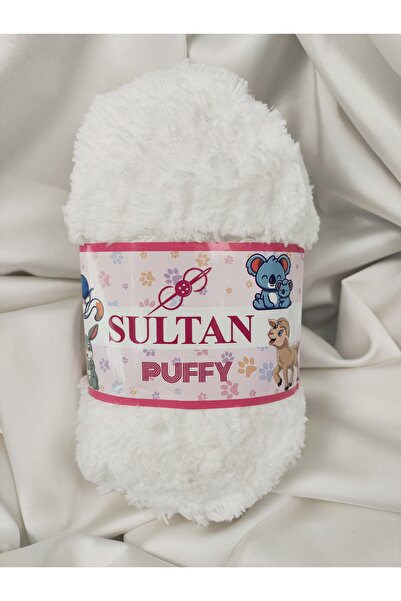Sultan Puffy White Hand Knitting Yarn 100Gr. 100 Meters. (1 Piece) - Color: 1201
