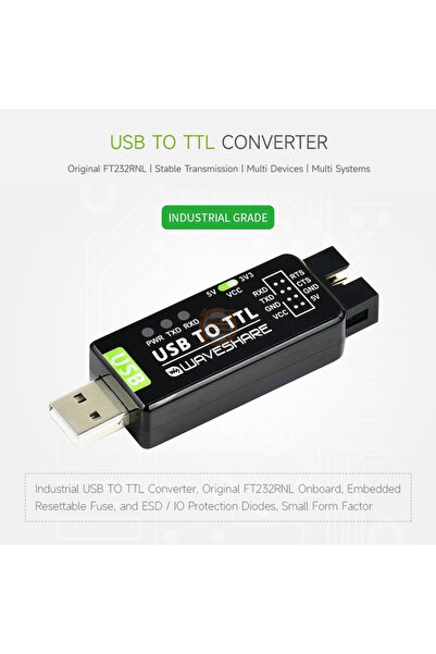 WaveShare USB TTL Endüstriyel FT232RL Dönüştürücü Modül