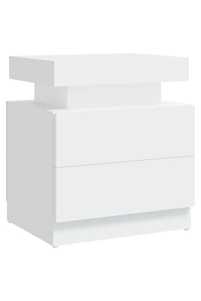 vidaxl Dulap noptieră, alb, 45x35x52 cm, lemn prelucrat