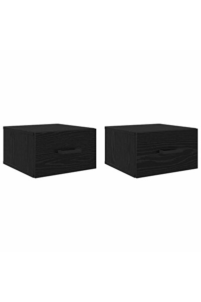 vidaxl Dulap de noapte cu sertar 2 pcs Stejar negru 35 x 35 x 20 cm