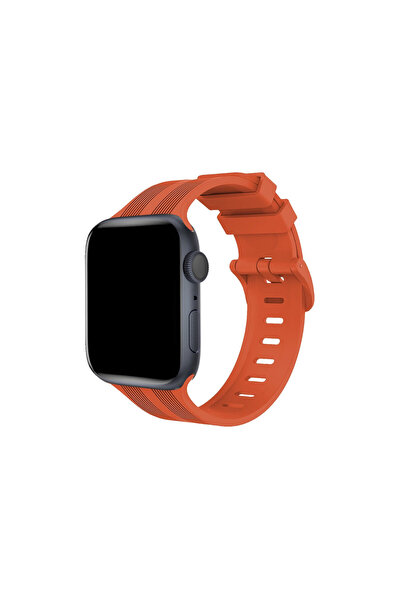 Generic Brand Watch 42mm kr408 striped silicone strap - orange