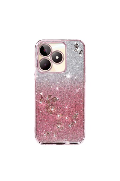 sscase Glitter Flower Θήκη Σιλικόνης Rose Gold (Realme C51)