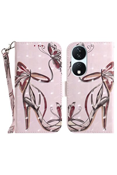 sscase 3D Painting Pattern Θήκη Πορτοφόλι High Heels (Honor 90 Smart 5G)