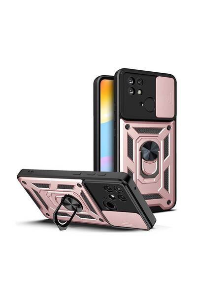 sscase Sliding Camera Cover Σκληρή Θήκη με Δαχτυλίδι και Κάλυμμα Κάμερας Rose...