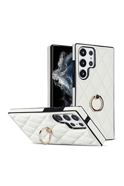 sscase Puff Rhombus Θήκη Σιλικόνης με Δαχτυλίδι White (Samsung Galaxy S23 Ult...