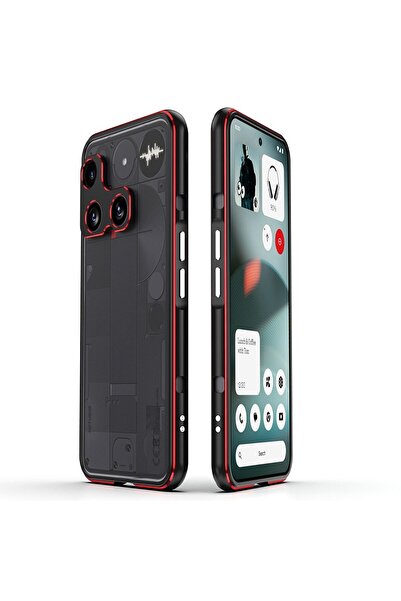 sscase Μεταλλικό Πλαίσιο Συσκευής και Κάμερας Black/Red (Nothing Phone (3))