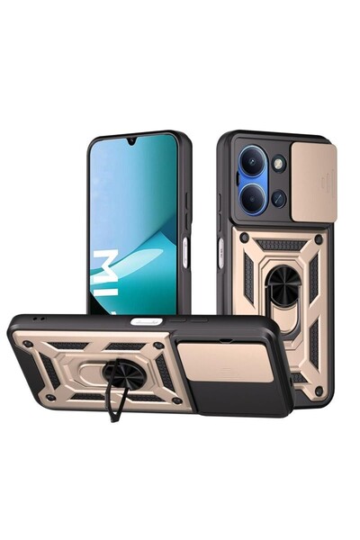sscase Sliding Camera Σκληρή Θήκη με Δαχτυλίδι Gold (Xiaomi Redmi 15C 4G-5G /...