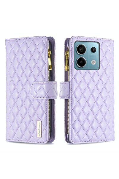 sscase Puff Rhombus Zipper Θήκη Πορτοφόλι Purple (Xiaomi Redmi Note 13 Pro 5G...