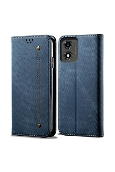 sscase Denim Texture Θήκη Βιβλίο Blue (Motorola Moto E14)