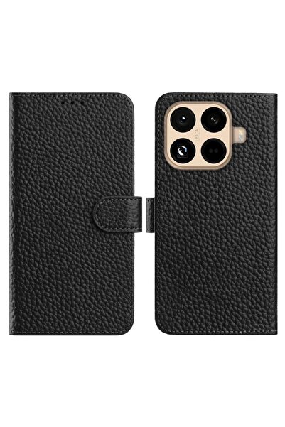 sscase Litchi Texture Δερμάτινη Θήκη Πορτοφόλι Black (Xiaomi 15T Pro 5G)