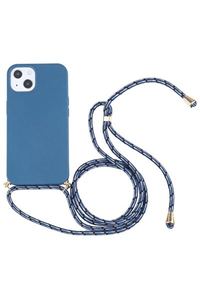 sscase Wheat Straw Θήκη Σιλικόνης με Λουράκι Blue (Apple iPhone 15 Plus)