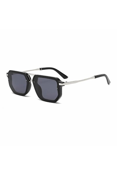 Tessero Ochelari de soare unisex patrati, protectie solara UV400, rama neagra...