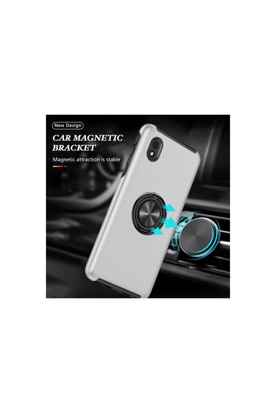 Hobibahçem Samsung Galaxy A01 Core Compatible Case Elite Ring Cover - Silver