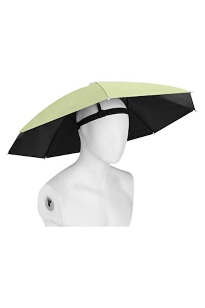 DAMUR Head Umbrella, 69 cm Diameter, Elastic Headband, UV/Rain Protection, Ma...