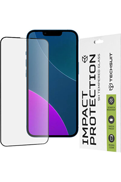 Techsuit 111D Πλήρης Κόλλα Πλήρες Κάλυμμα Οθόνης Σκληρυμένο Γυαλί Μαύρο (iPho...