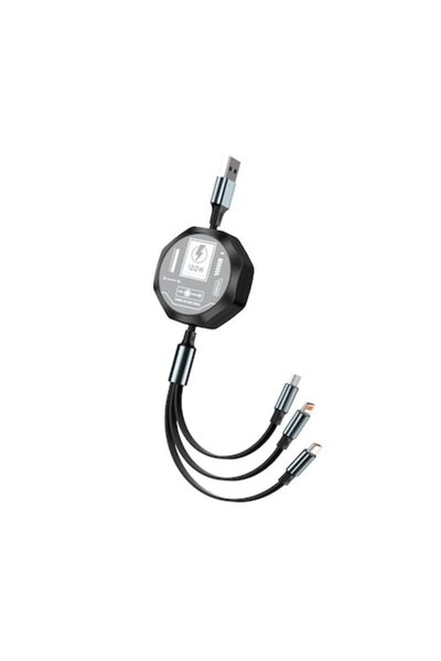DAMUR Retractable 3-in-1 Phone Cable, 100W Fast Charging Cable, Mecha Style, ...