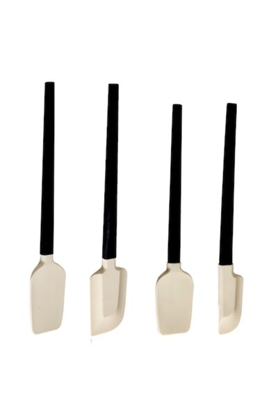 DAMUR 4-piece Kitchen Utensil Set, Silicone & Wood Spatulas, Heat Resistant, ...