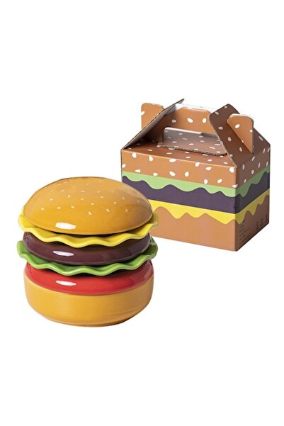 DAMUR Set de farfurii ceramice în formă de burger, din ceramică, pentru sosur...