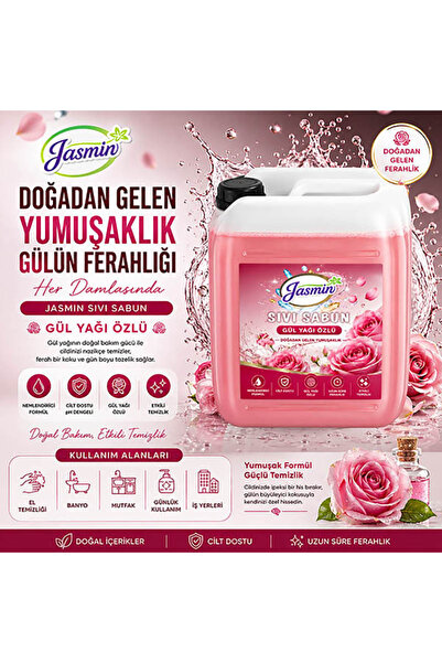 Jasmin Sıvı Sabun Gül Yağı Özü 20 Kg