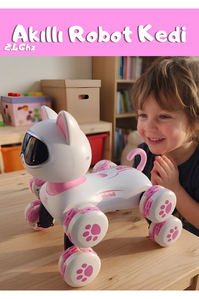 Boratila Toys Akıllı Robot Kedi 360 Derece Dönebilen Çok Fonksiyonlu Uzaktan ...