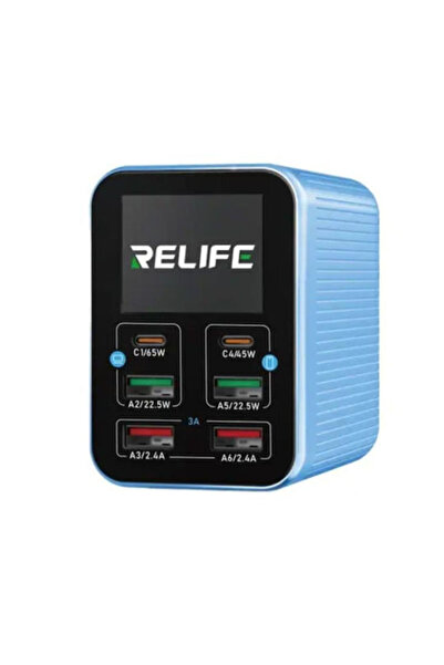 Relife Βάση φόρτισης με 4 θύρες USB-A και 2 θύρες USB-C, Παροχή ισχύος 72W / ...