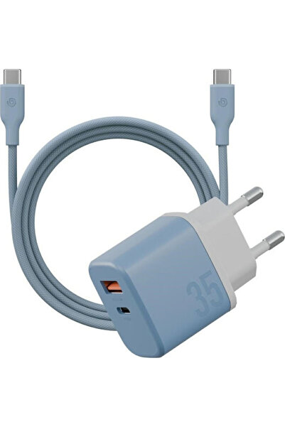 Bazic Φορτιστής GaN με θύρα USB-A και θύρα USB-C και καλώδιο USB-C - USB-C, Π...