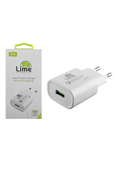 Lime&co Φορτιστής Lime Χωρίς Καλώδιο με Θύρα USB-A 21W Γρήγορη Φόρτιση 3.0 Λε...