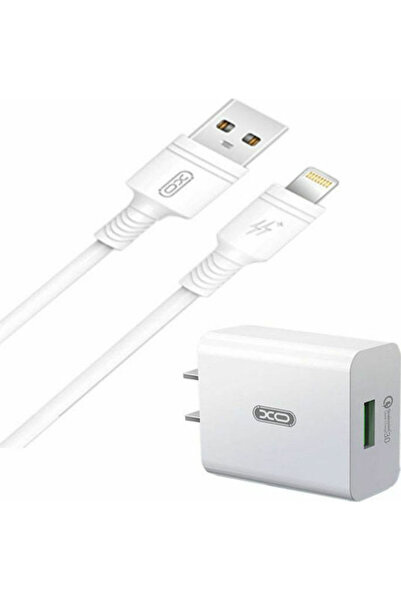 Xo Φορτιστής με θύρα USB-A και καλώδιο Lightning Λευκό (L36)
