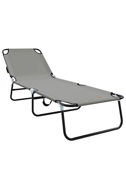 vidaxl Șezlong pliabil Gri 188 x 57 x 86,5 cm Poliester