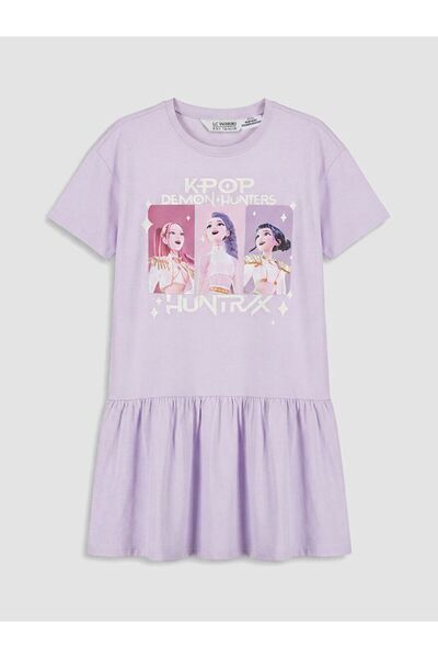 LC Waikiki LCW Kids K-pop Demon Hunters Baskılı Kız Çocuk Elbise