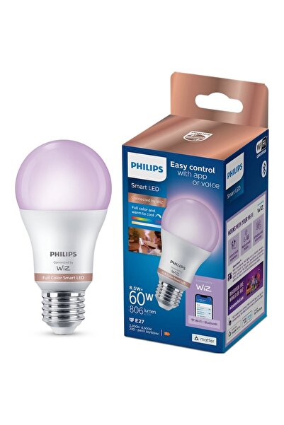 Philips Smart Bec LED inteligent RGB A60, Wi-Fi, E27, 8.5W (60W), 806 lm, lum...