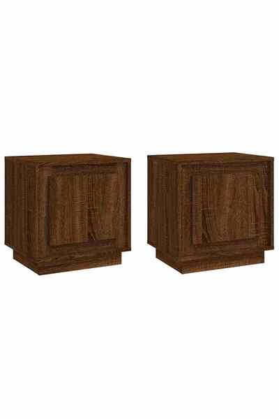 vidaxl Noptiere, 2 buc., stejar maro, 44x35x45 cm, lemn prelucrat