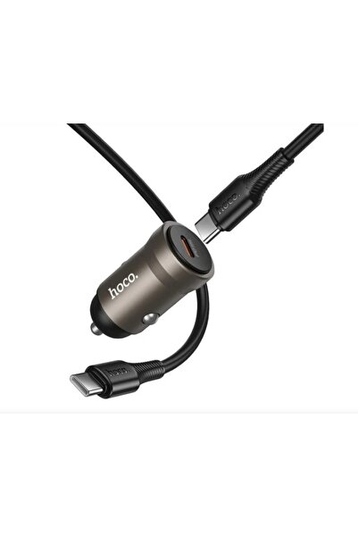 Hoco USB-C PD 30W car charger with Type-C cable Z62A Gold