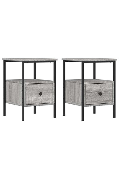 vidaxl Noptiere, 2 buc., gri sonoma, 34x36x50 cm, lemn compozit