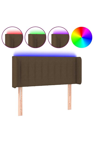 vidaxl Tăblie de pat cu LED, maro închis, 103x16x78/88 cm, textil